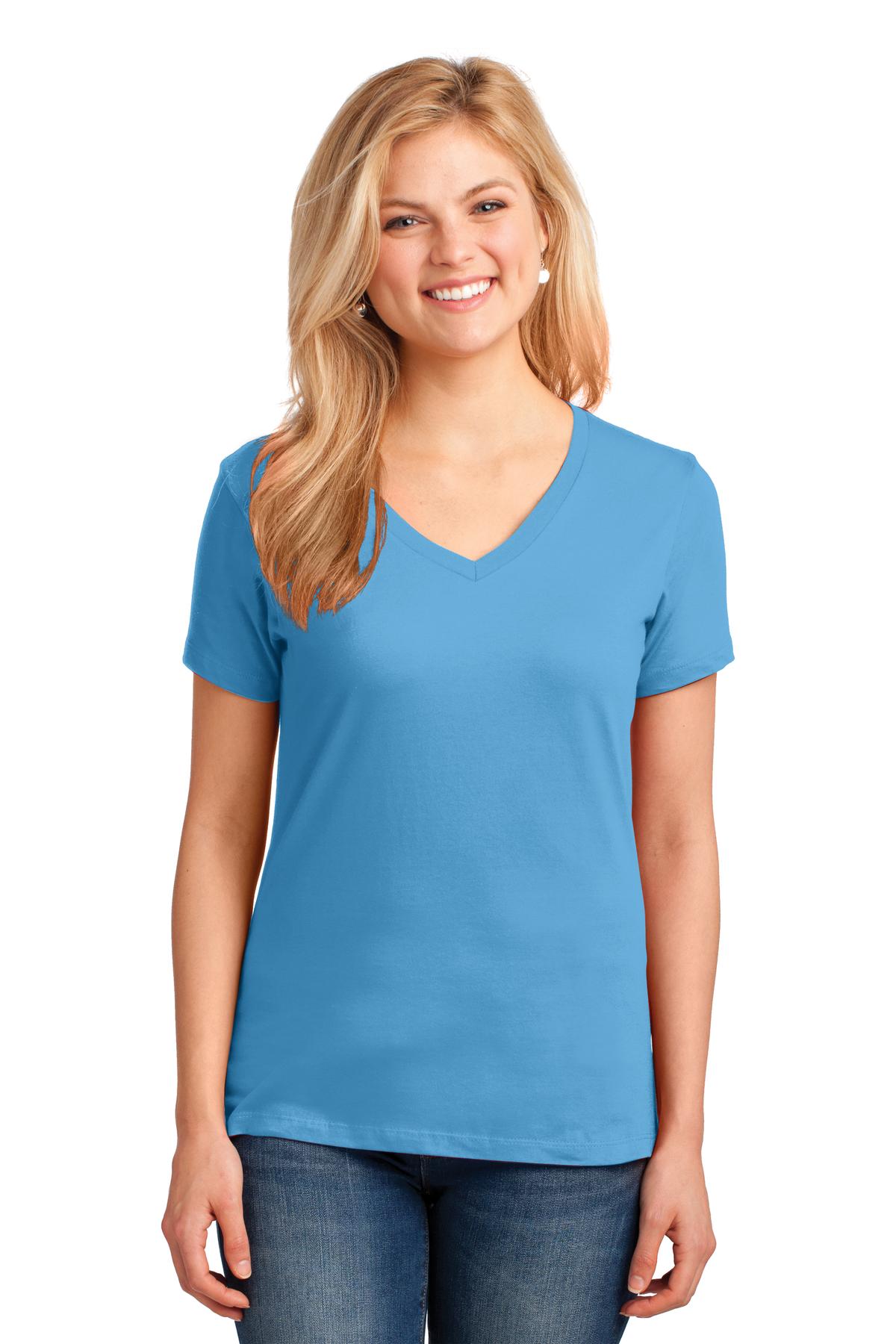 Port & Company - Women's Core Cotton V-Neck Tee Womens Apparel Shirts & Tops