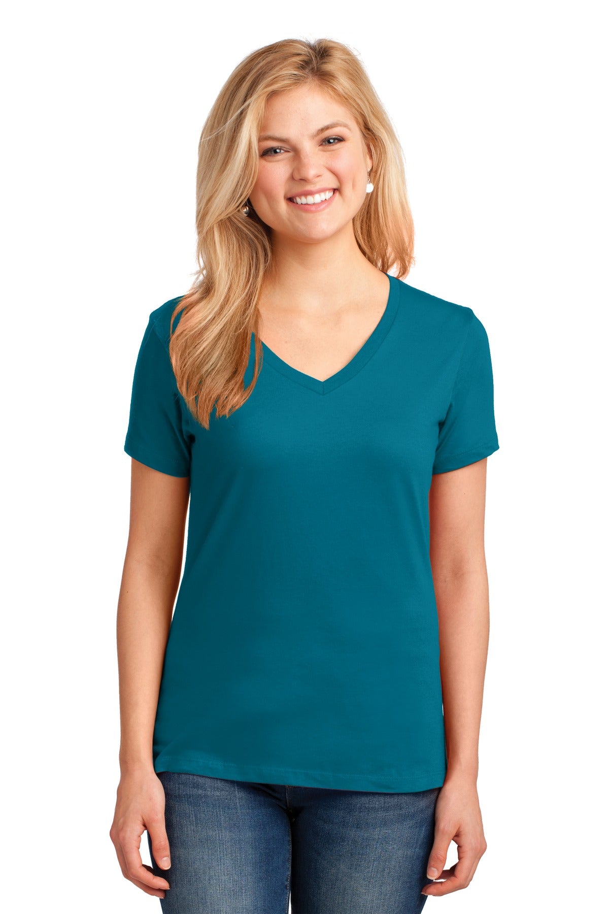 Port & Company - Women's Core Cotton V-Neck Tee Womens Apparel Shirts & Tops