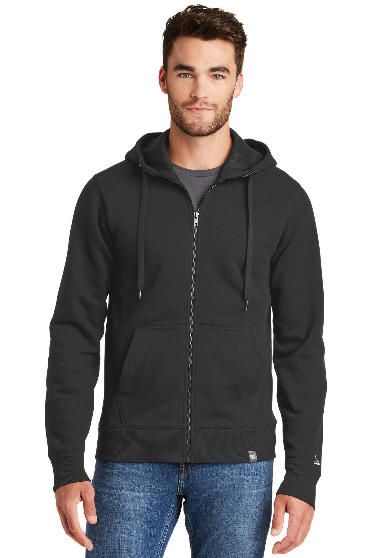 New Era Men's French Terry Full-Zip Hoodie. NEA502 Corporate Apparel Sweatshirts & Fleece