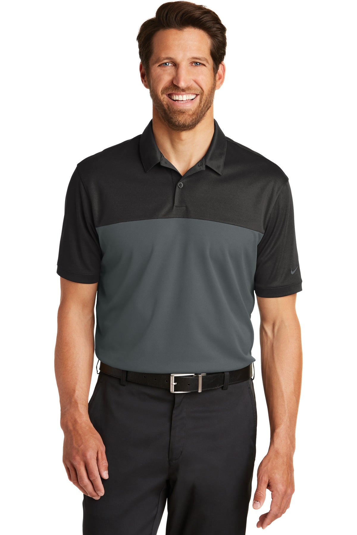 Nike Men's Dri-FIT Colorblock Micro Pique Polo. 881655 Corporate Apparel Shirts & Tops