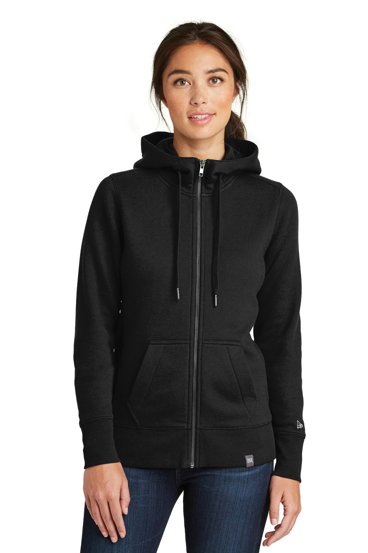 New Era Women's French Terry Full-Zip Hoodie. LNEA502 Corporate Apparel Sweatshirts & Fleece