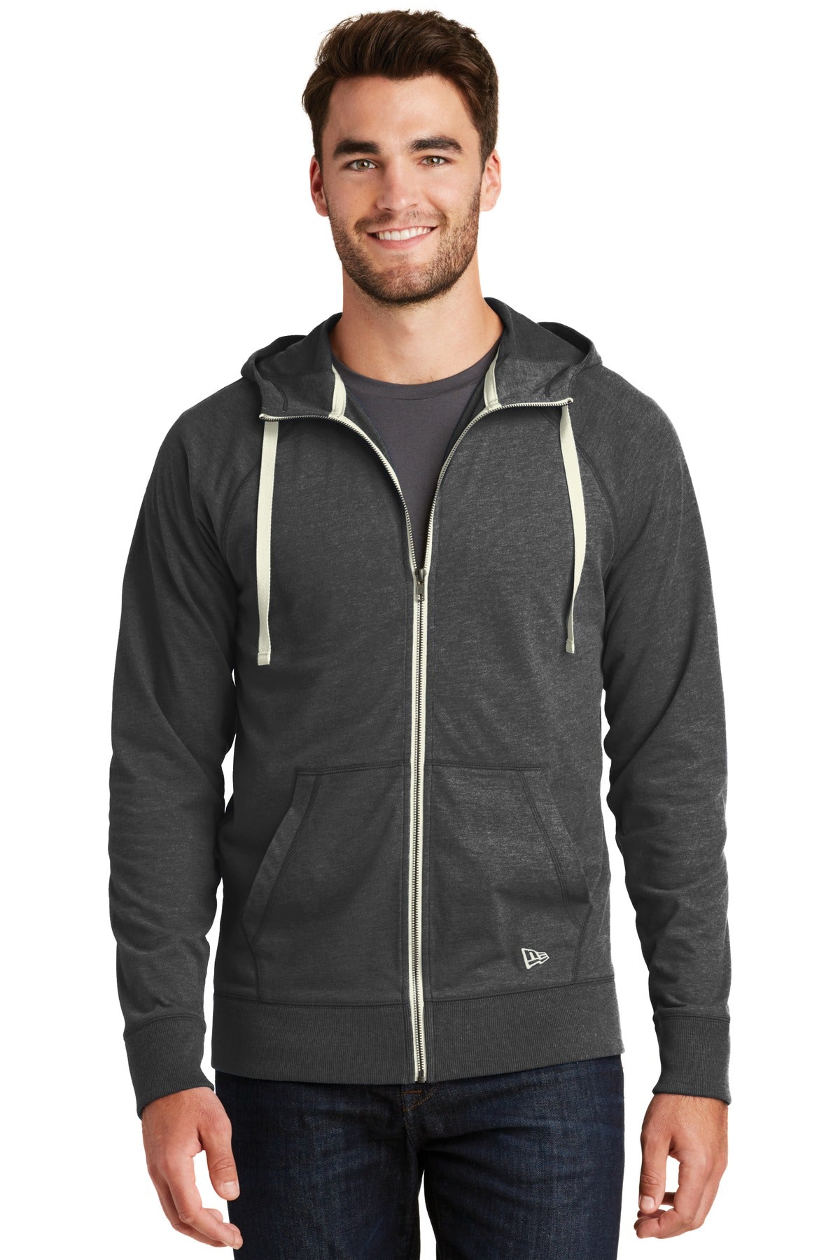 New Era Men's Sueded Cotton Blend Full-Zip Hoodie. NEA122 Corporate Apparel Sweatshirts & Fleece