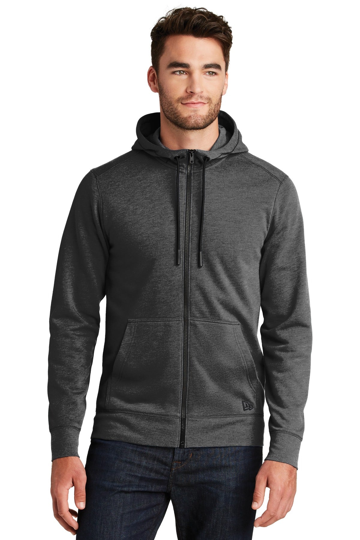 New Era Men's Tri-Blend Fleece Full-Zip Hoodie. NEA511 Corporate Apparel Sweatshirts & Fleece