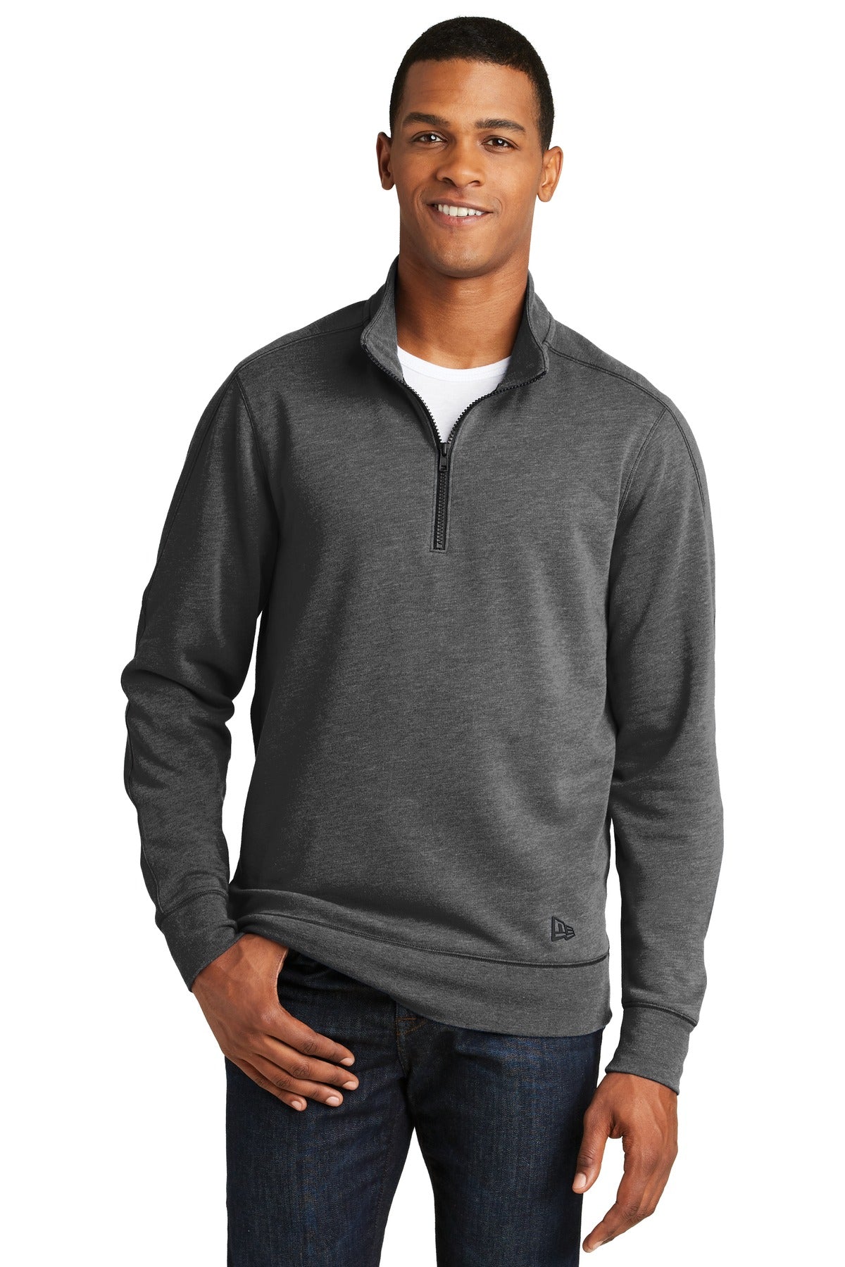 New Era Men's Tri-Blend Fleece 1/4-Zip Pullover. NEA512 Corporate Apparel Sweatshirts & Fleece
