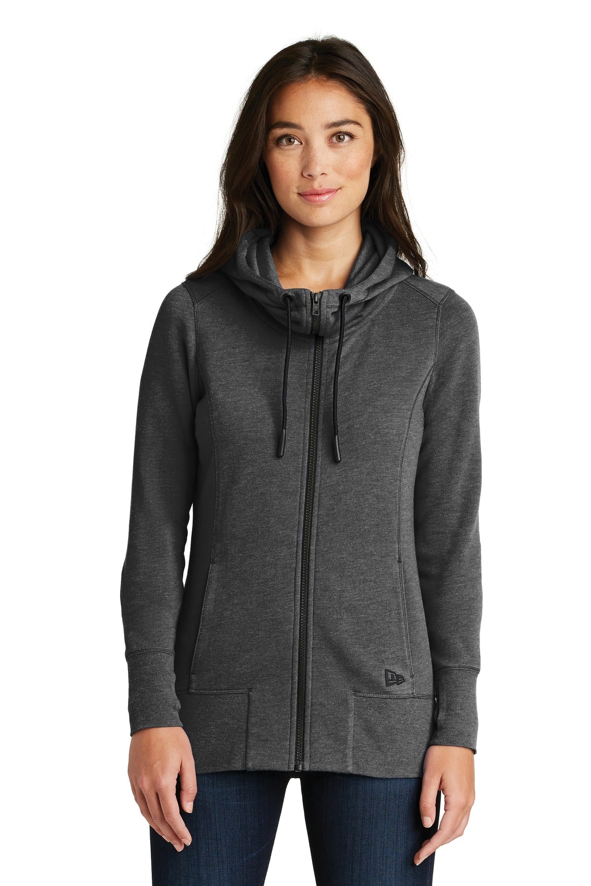 New Era Women's Tri-Blend Fleece Full-Zip Hoodie. LNEA511 Corporate Apparel Sweatshirts & Fleece