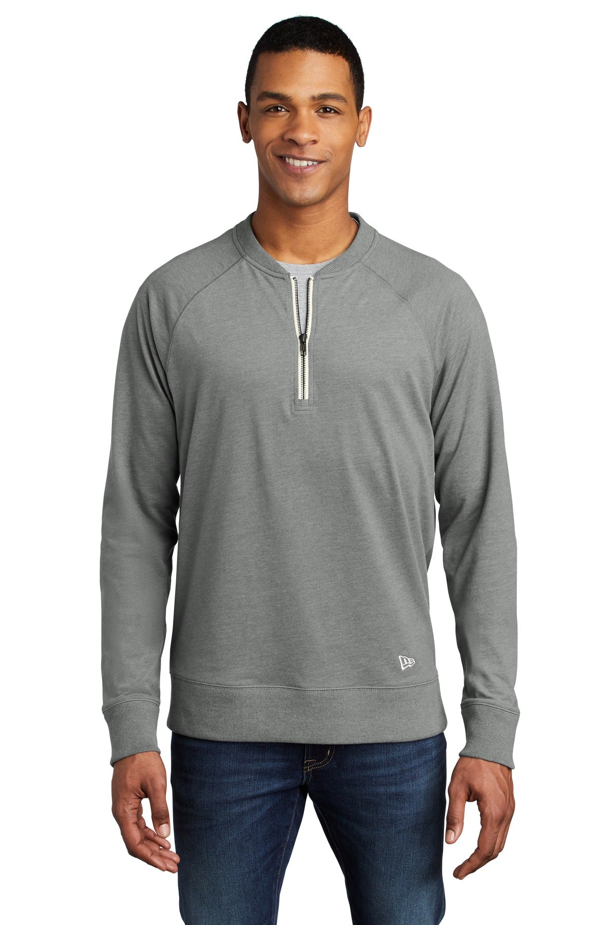 New Era Men's Sueded Cotton Blend 1/4-Zip Pullover. NEA123 Corporate Apparel Sweatshirts & Fleece
