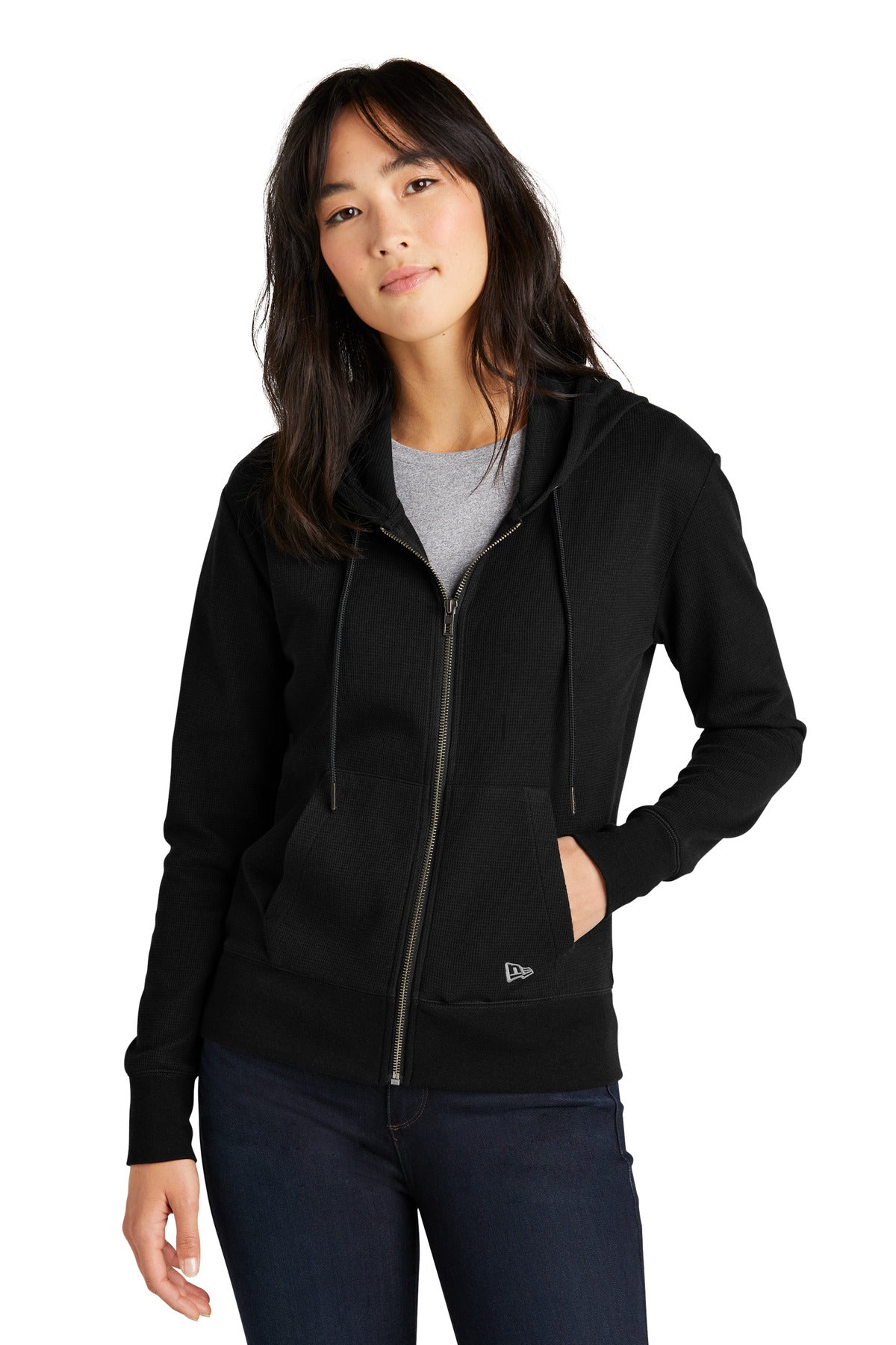 New Era Women's Thermal Full-Zip Hoodie. LNEA141 Corporate Apparel Sweatshirts & Fleece