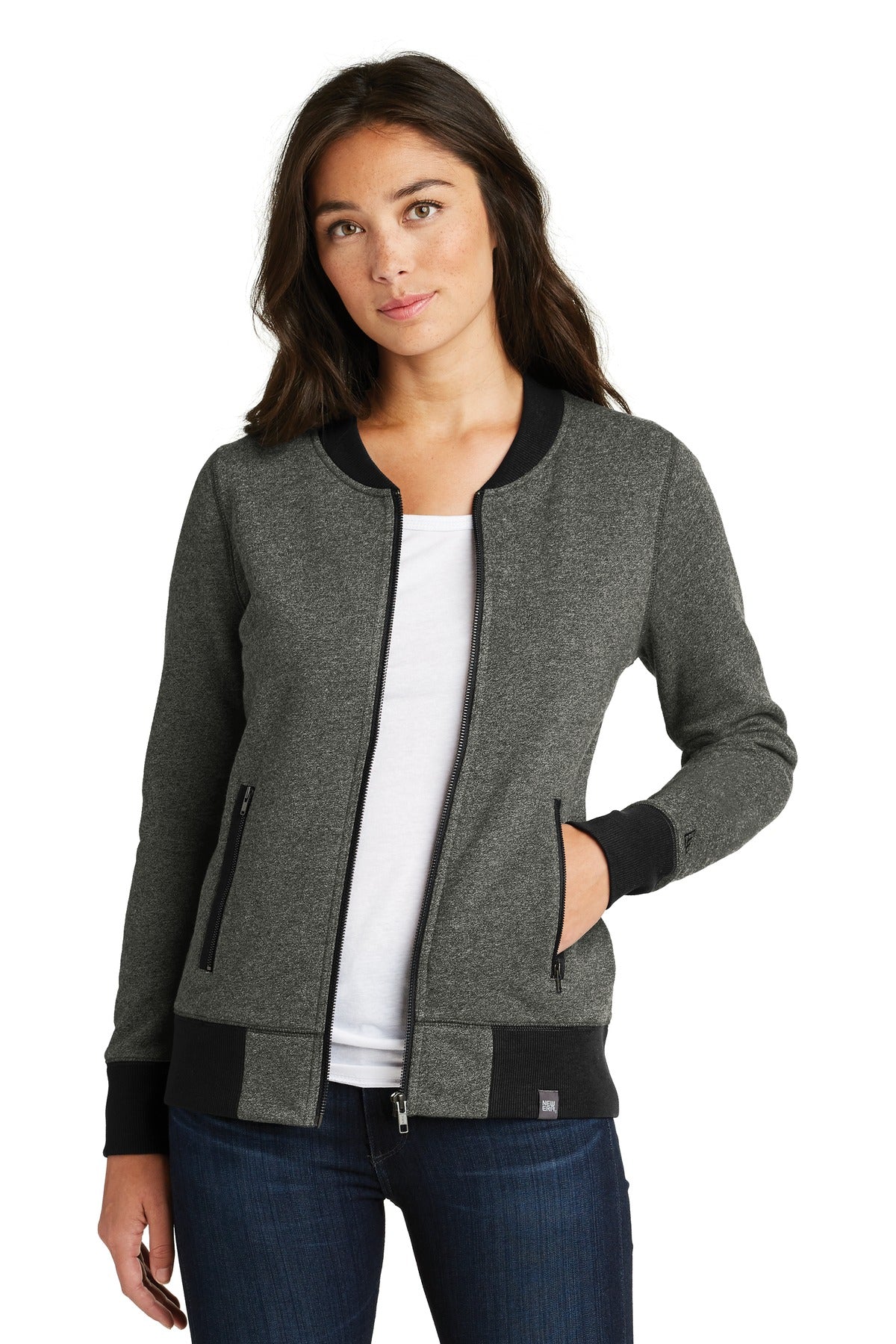 New Era Women's French Terry Baseball Full-Zip. LNEA503 Corporate Apparel Sweatshirts & Fleece