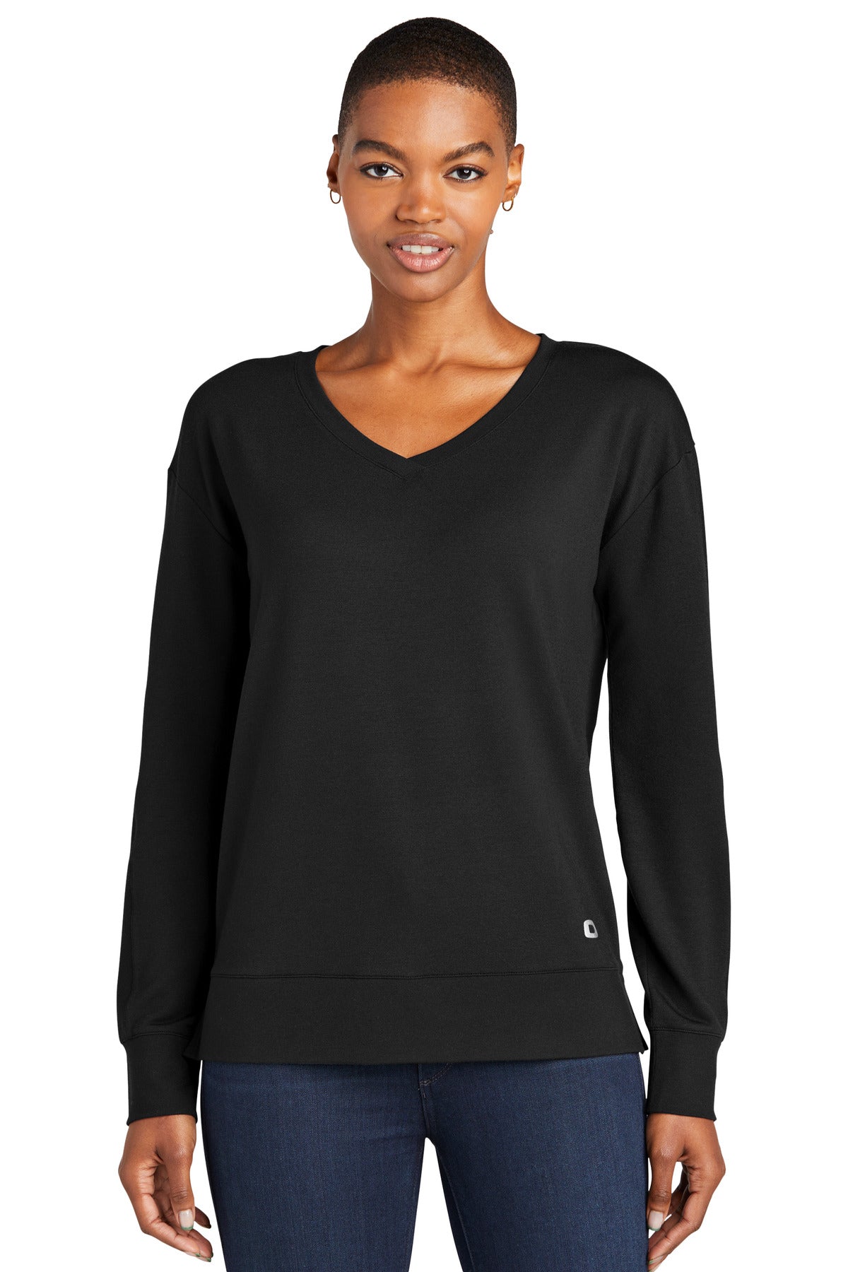 OGIO Women's Luuma Flex Long Sleeve V-Neck. LOG825 Corporate Apparel Shirts & Tops