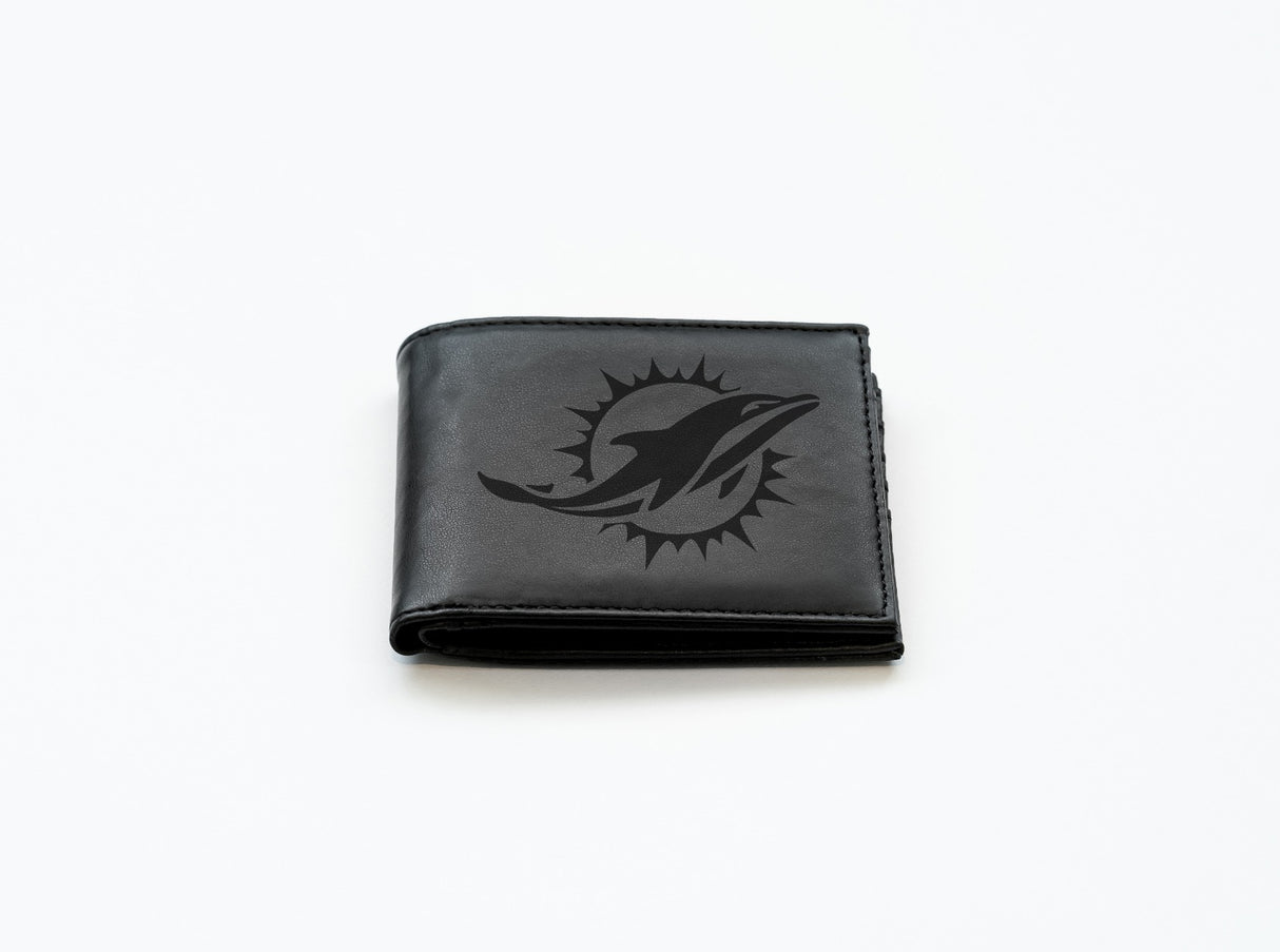 Rico Industries NFL Miami Dolphins Laser Engraved Billfold Wallet-2