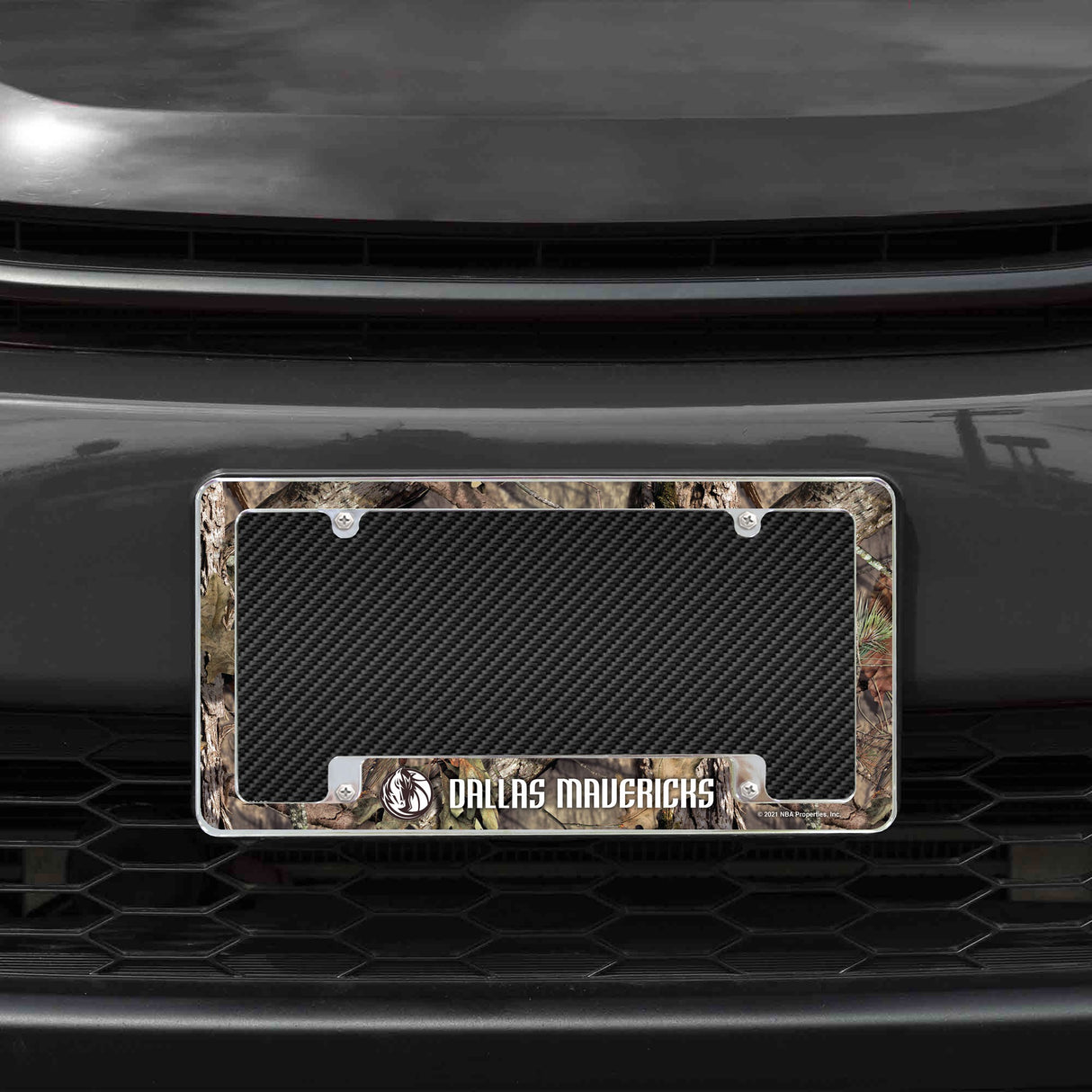 Rico Industries NBA Dallas Mavericks Mossy Oak 12" x 6" Chrome License Plate Frame-1