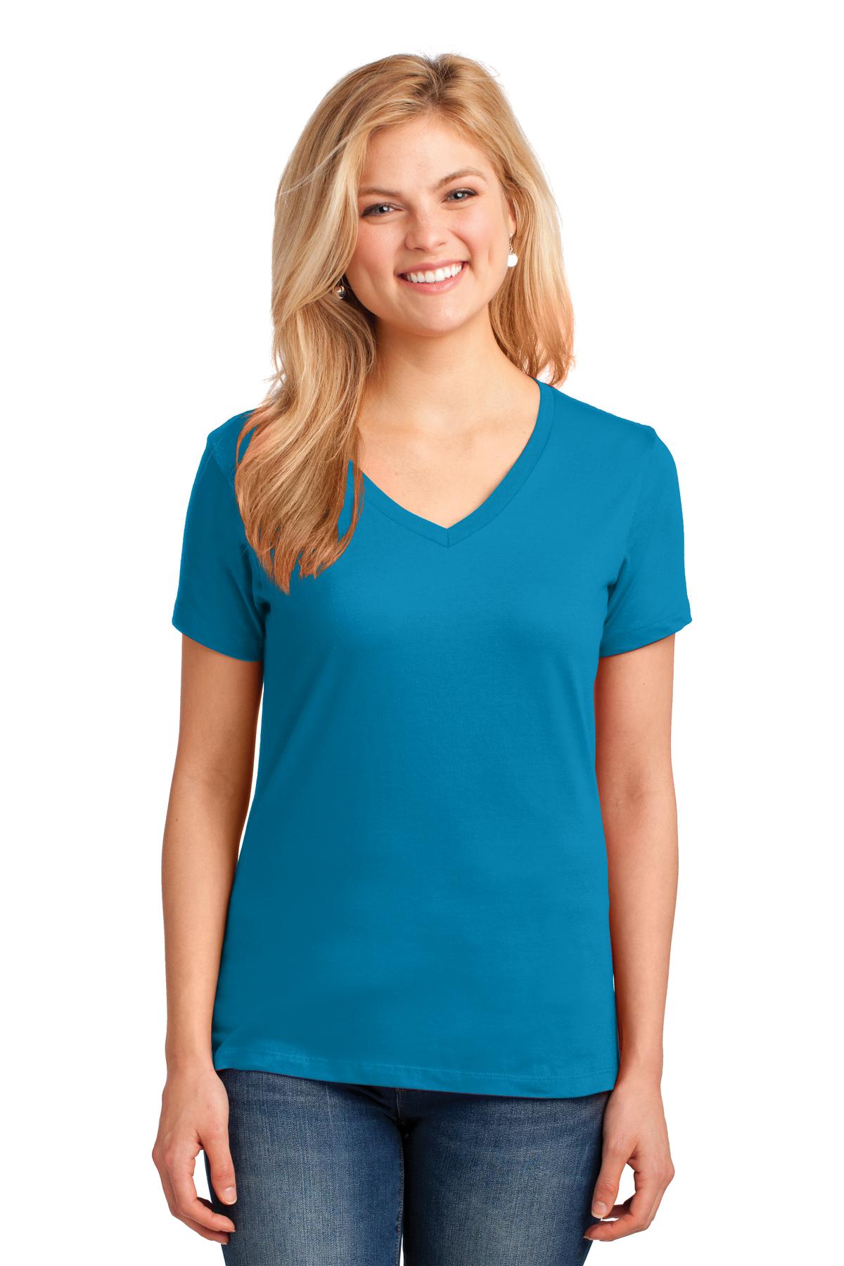 Port & Company - Women's Core Cotton V-Neck Tee Womens Apparel Shirts & Tops