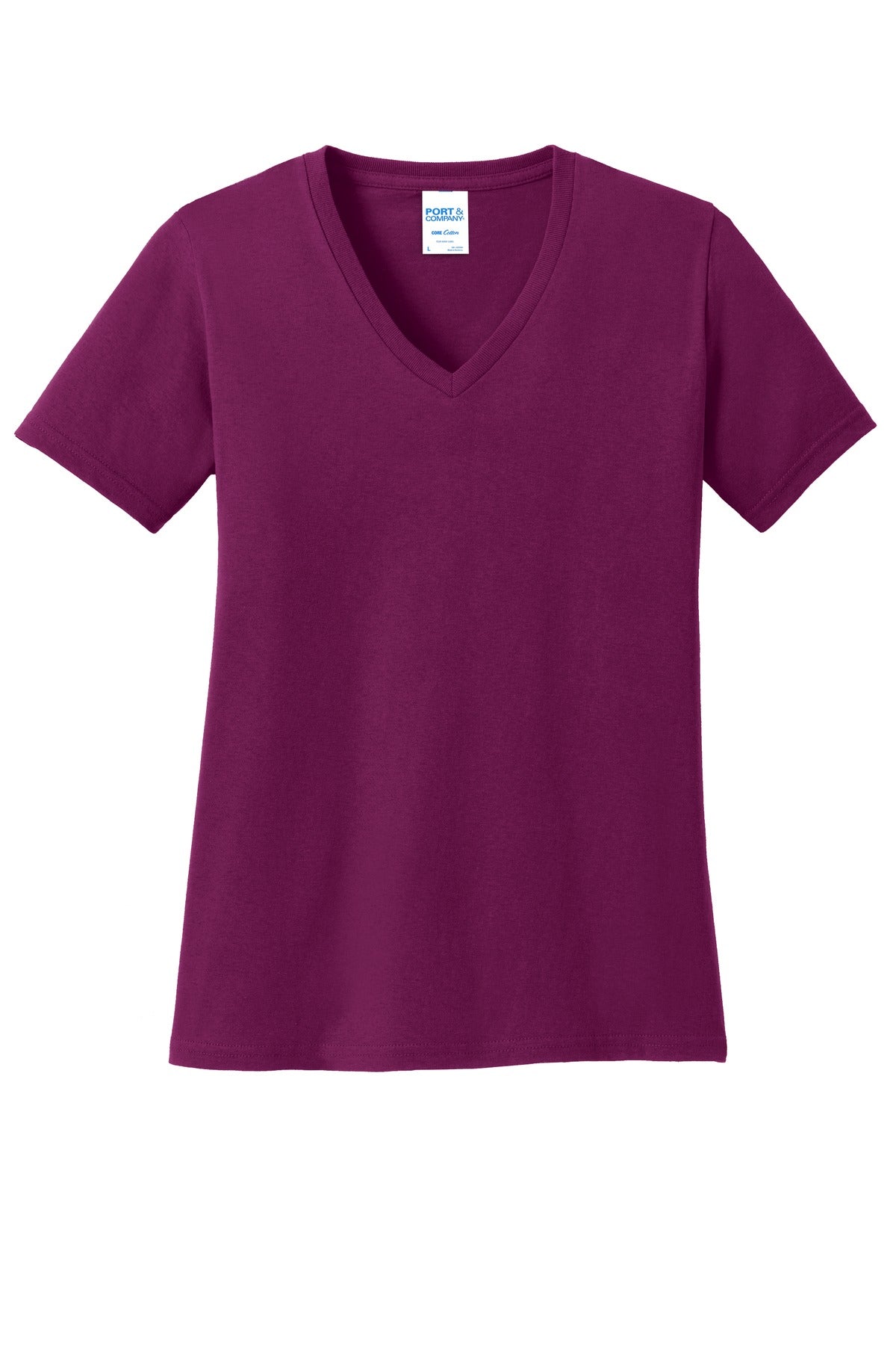 Port & Company - Women's Core Cotton V-Neck Tee Womens Apparel Shirts & Tops