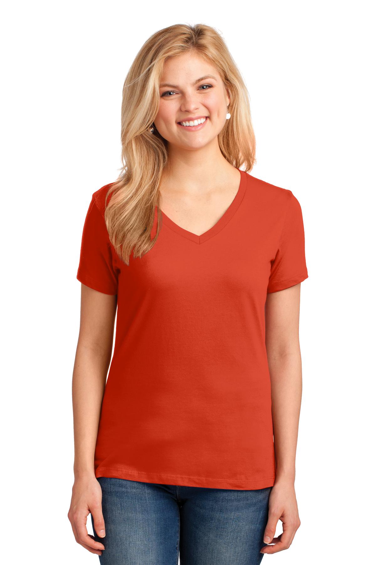 Port & Company - Women's Core Cotton V-Neck Tee Womens Apparel Shirts & Tops