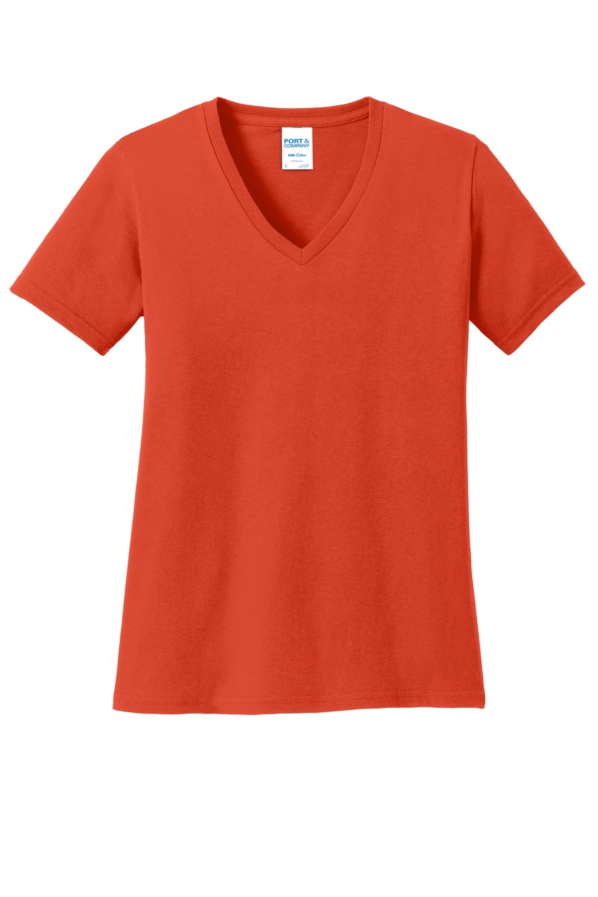 Port & Company - Women's Core Cotton V-Neck Tee Womens Apparel Shirts & Tops