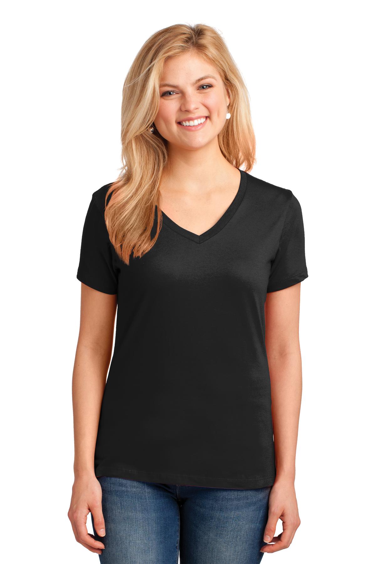 Port & Company - Women's Core Cotton V-Neck Tee Womens Apparel Shirts & Tops