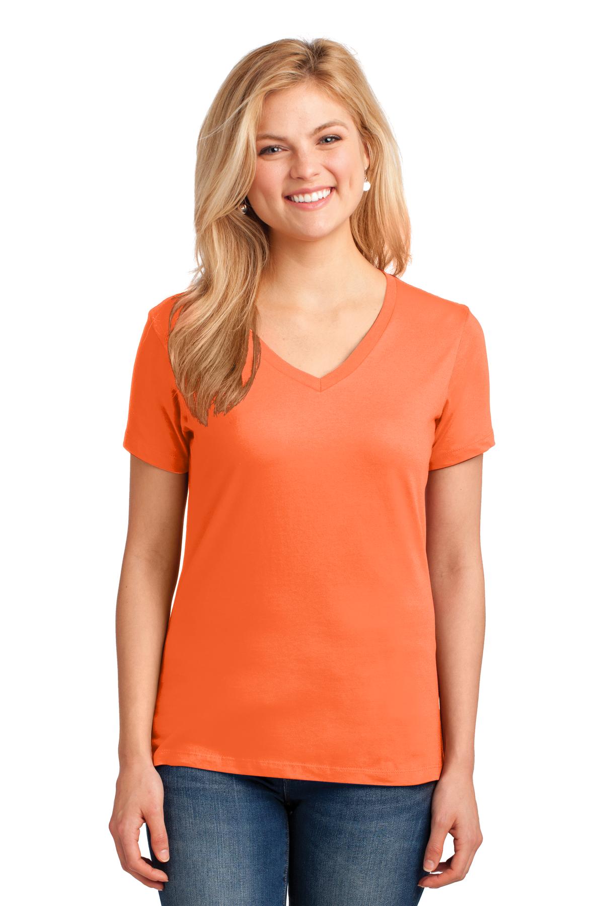Port & Company - Women's Core Cotton V-Neck Tee Womens Apparel Shirts & Tops