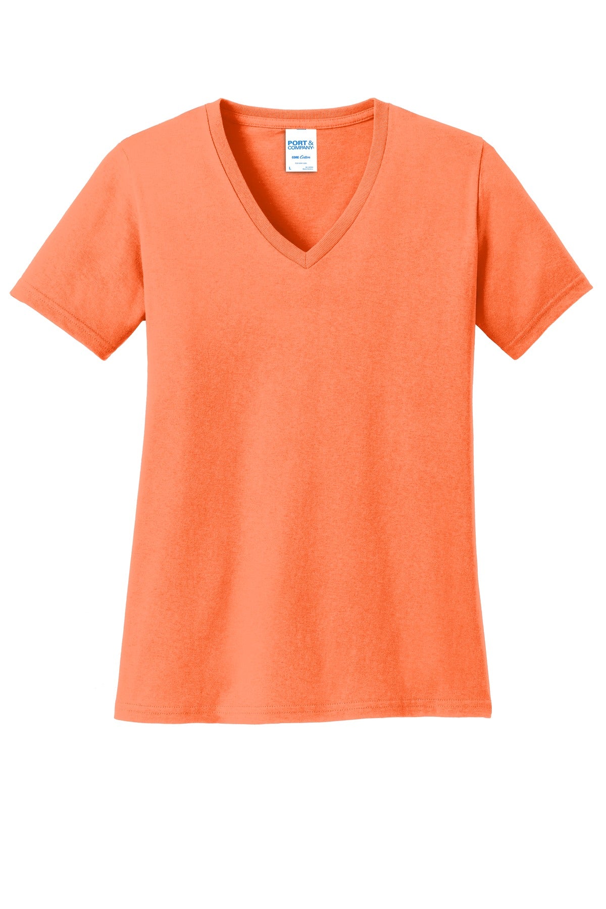 Port & Company - Women's Core Cotton V-Neck Tee Womens Apparel Shirts & Tops