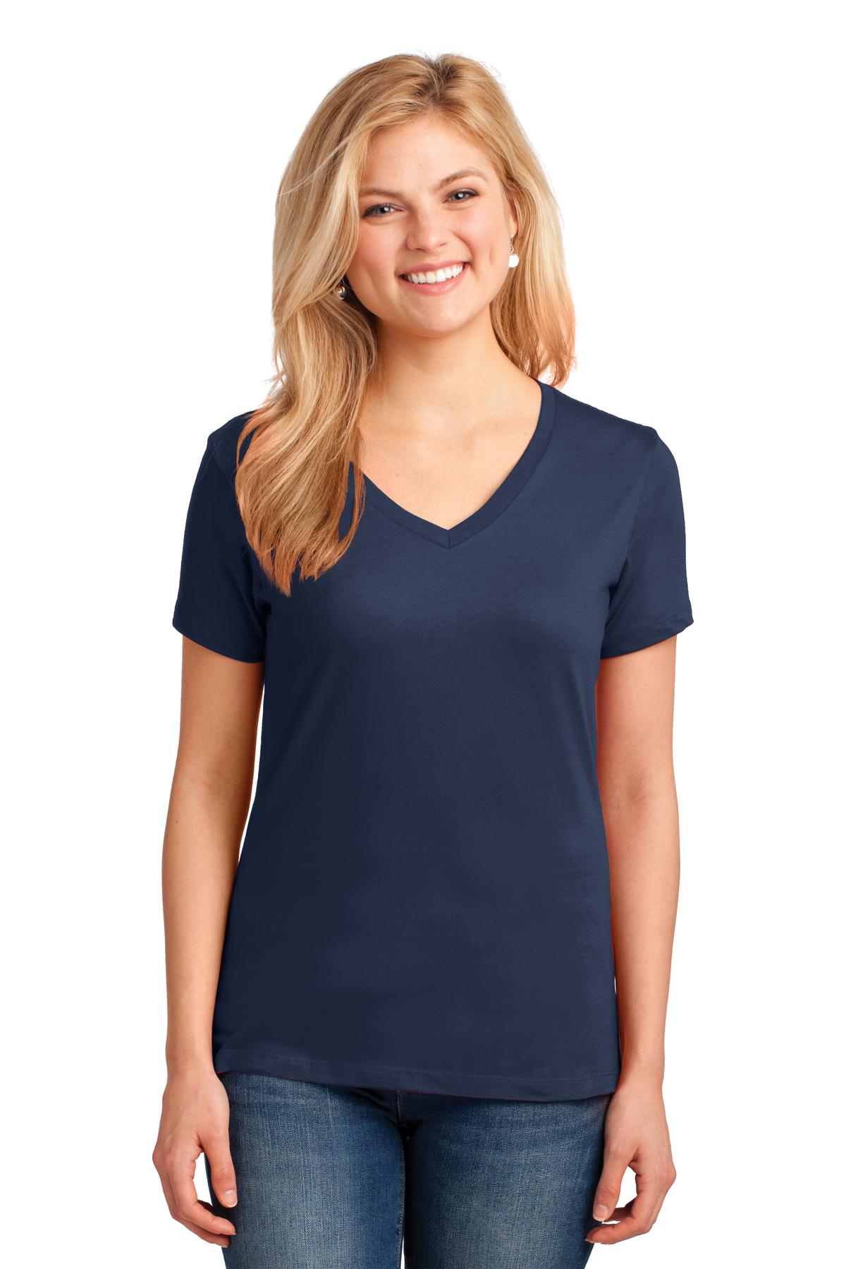 Port & Company - Women's Core Cotton V-Neck Tee Womens Apparel Shirts & Tops