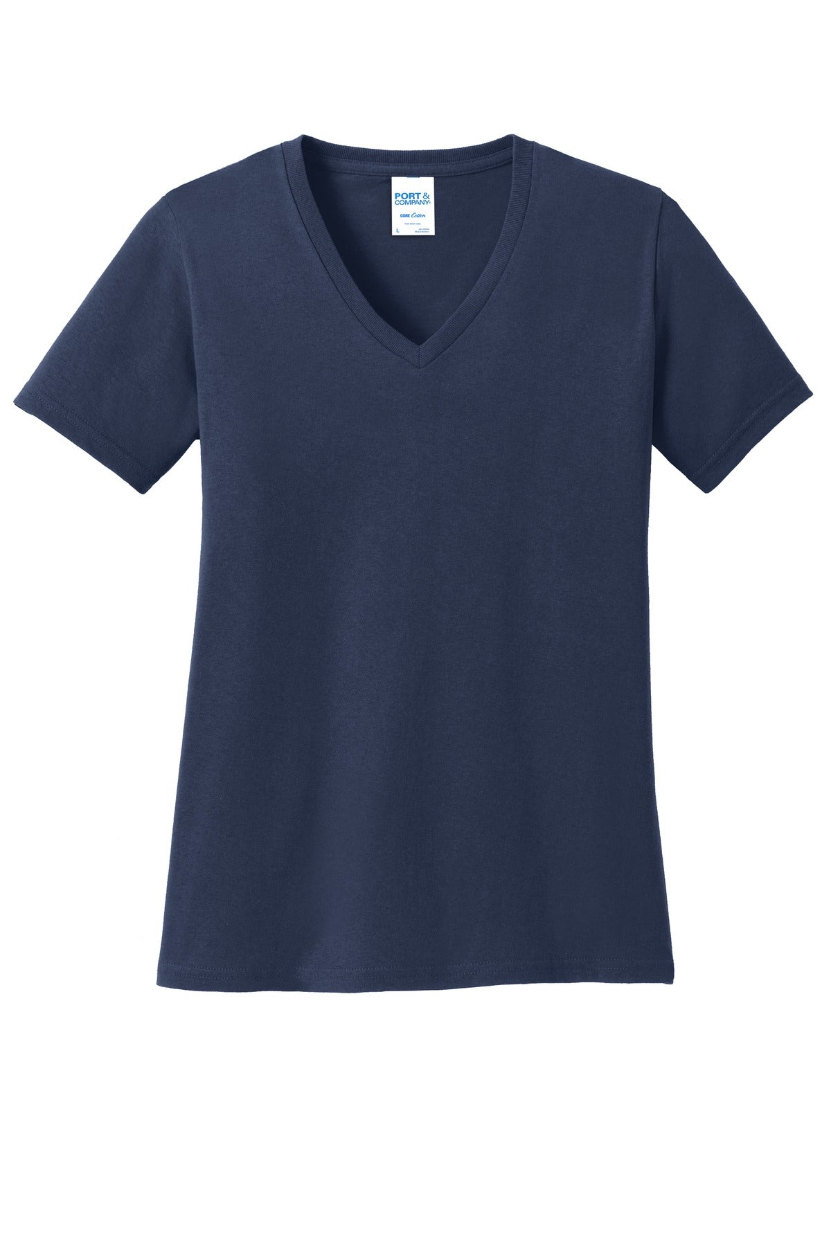 Port & Company - Women's Core Cotton V-Neck Tee Womens Apparel Shirts & Tops