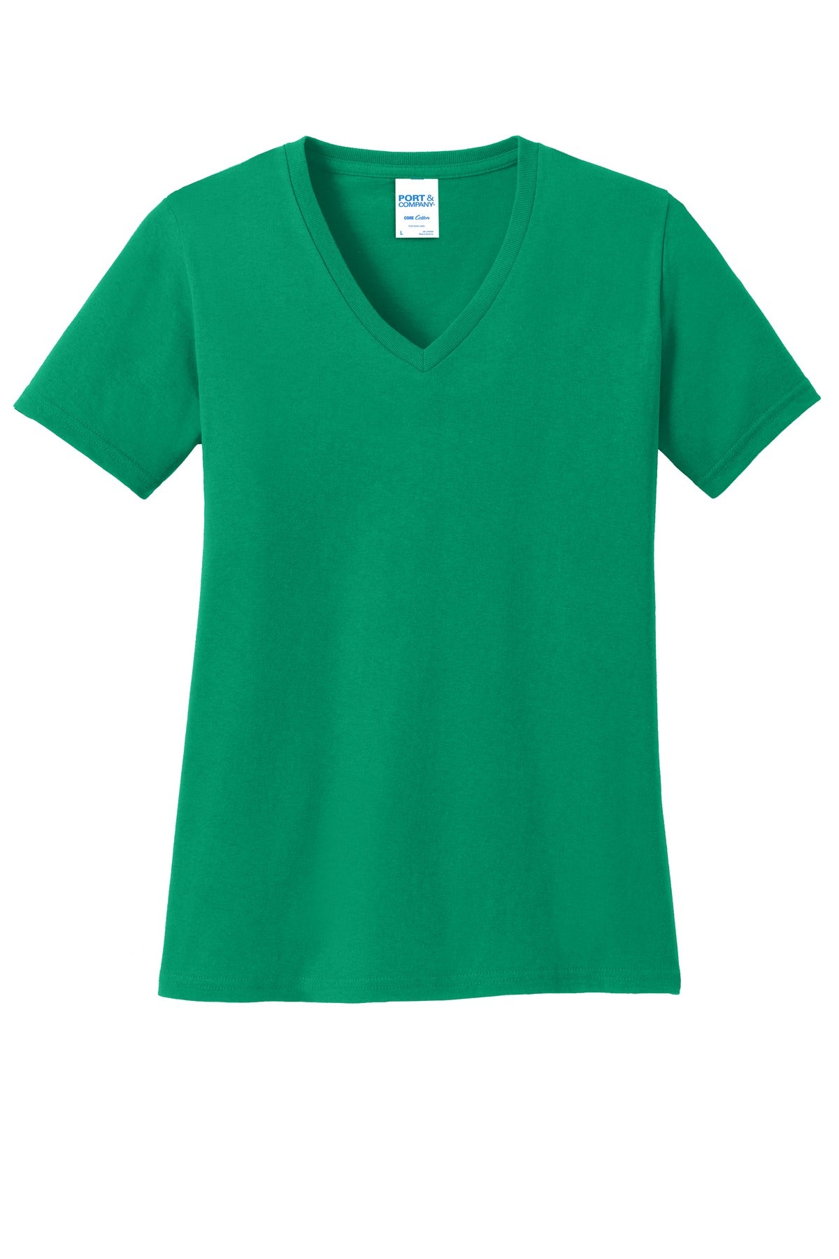 Port & Company Women's Core Cotton V-Neck Tee. LPC54V 2 of 3 Womens Apparel Shirts & Tops