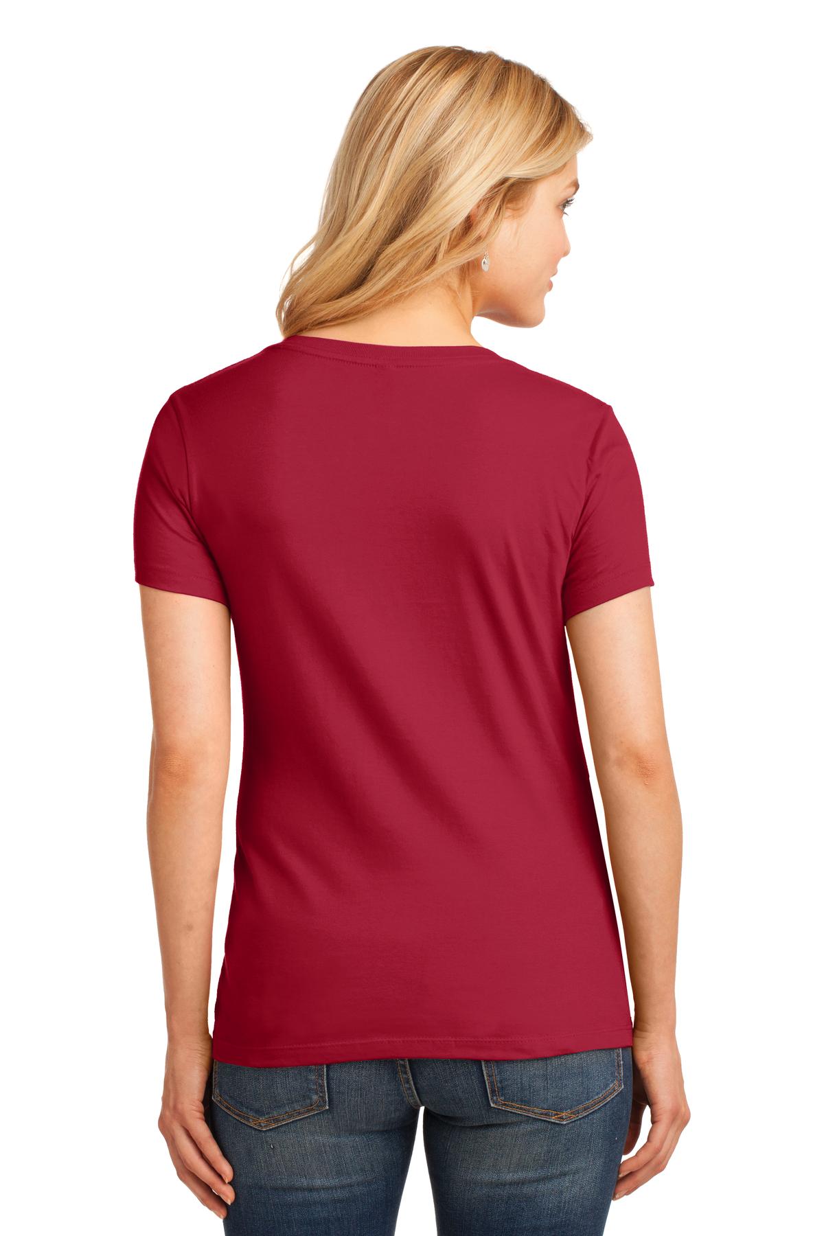 Port & Company Women's Core Cotton V-Neck Tee. LPC54V 2 of 3 Womens Apparel Shirts & Tops