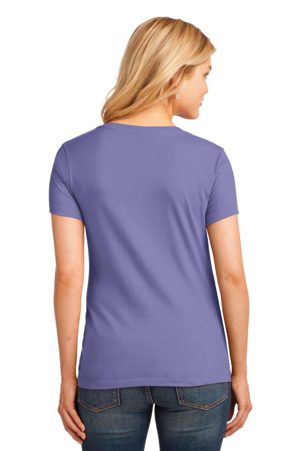Port & Company Women's Core Cotton V-Neck Tee. LPC54V 2 of 3 Womens Apparel Shirts & Tops
