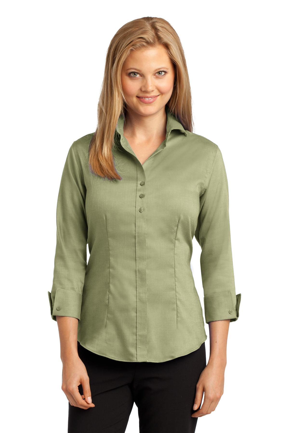 Red House Women's 3/4-Sleeve Nailhead Non-Iron Shirt. RH69 Corporate Apparel Shirts & Tops
