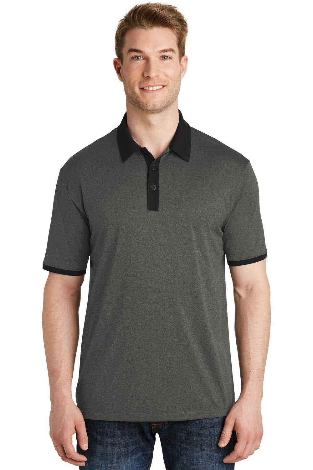 Sport-Tek Men's Heather Contender Contrast Polo ST667 Mens Apparel Shirts & Tops
