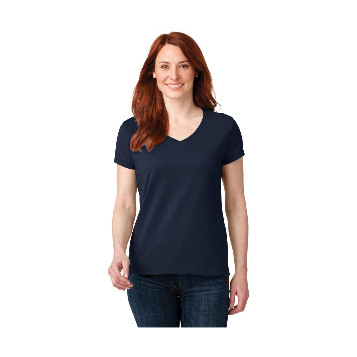 Anvil Women's 100% Combed Ring Spun Cotton V-Neck T-Shirt