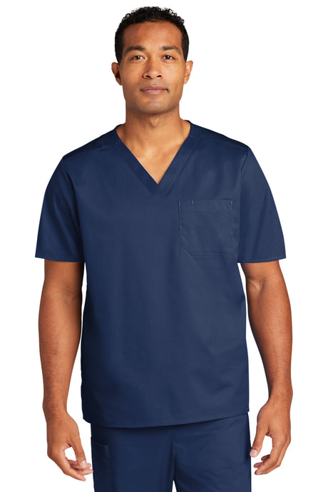 WonderWink Unisex WorkFlex Chest Pocket V-Neck Top. WW3160 Corporate Apparel Shirts & Tops