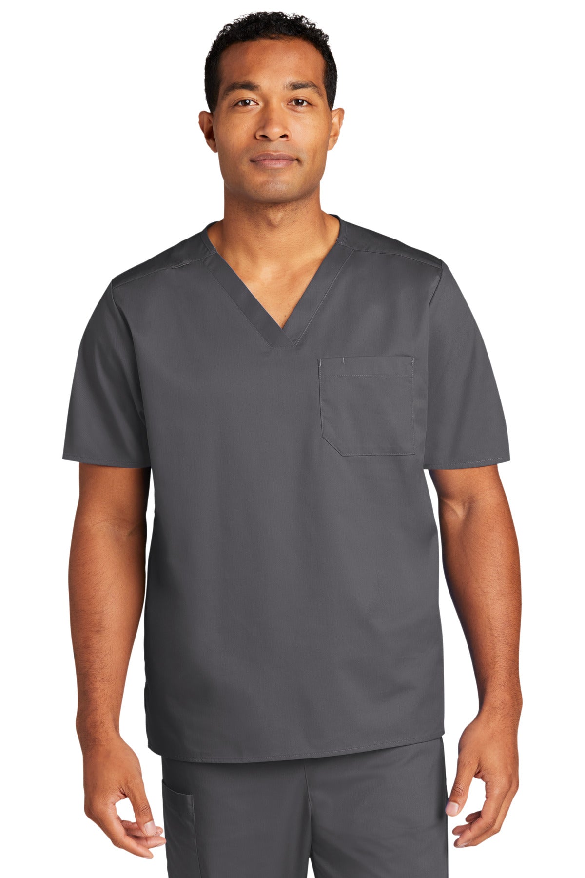 WonderWink Unisex WorkFlex Chest Pocket V-Neck Top. WW3160 Corporate Apparel Shirts & Tops