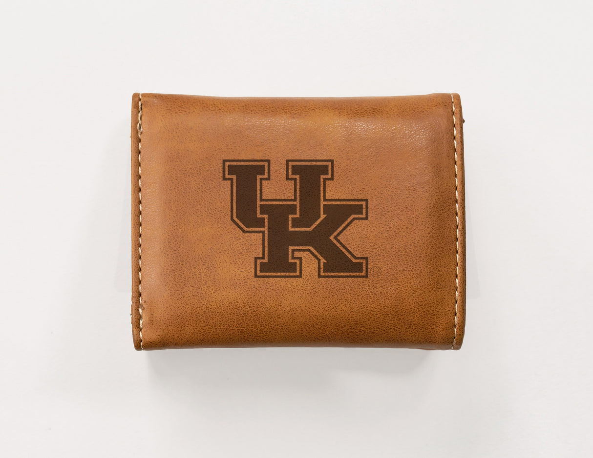 Rico Industries NCAA Kentucky Wildcats Laser Engraved Faux Leather Trifold Wallet