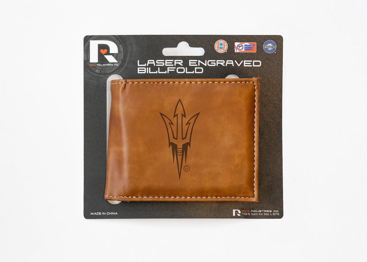 Rico Industries NCAA Arizona State Sun Devils - ASU Laser Engraved Billfold Wallet-3