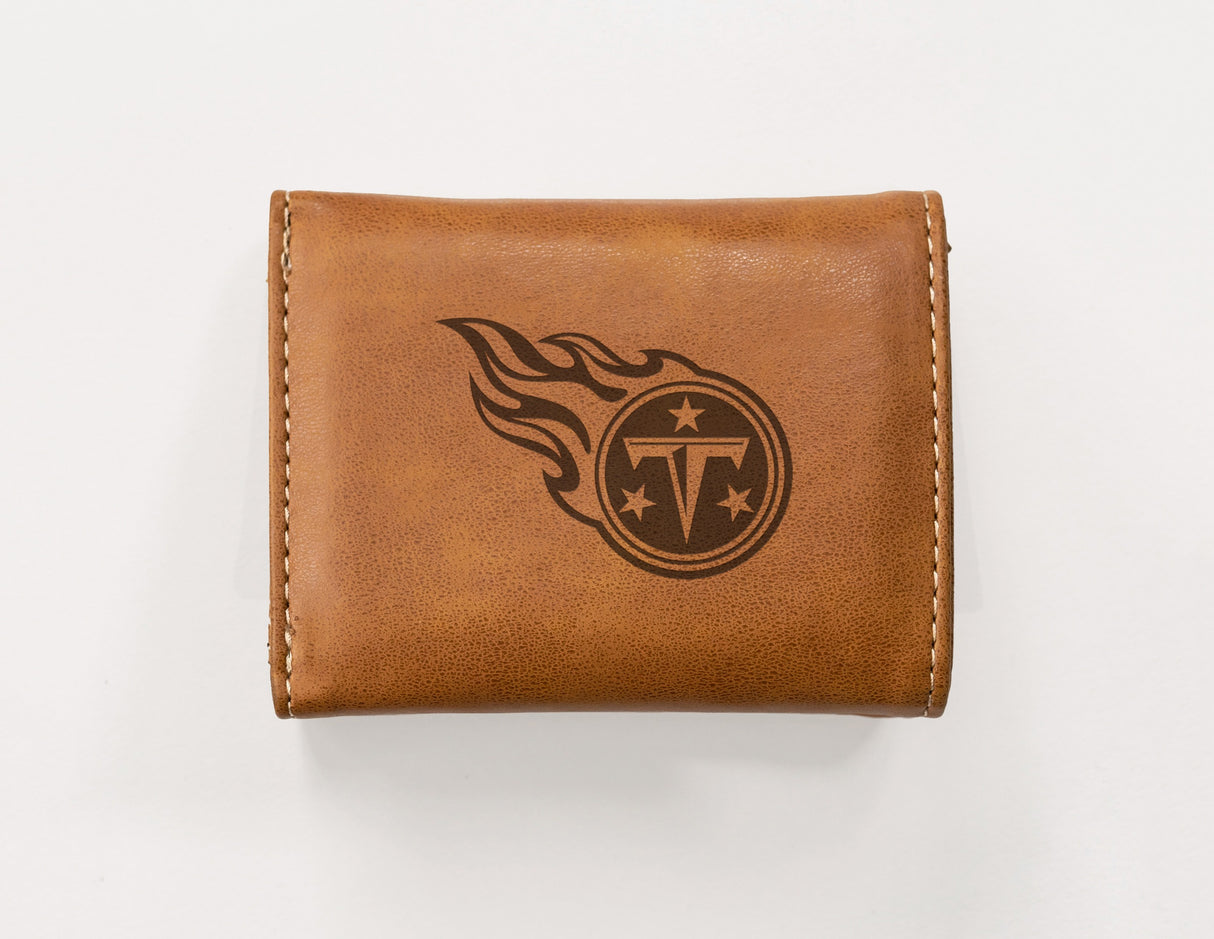Rico Industries NFL Tennessee Titans Laser Engraved Faux Leather Trifold Wallet-1