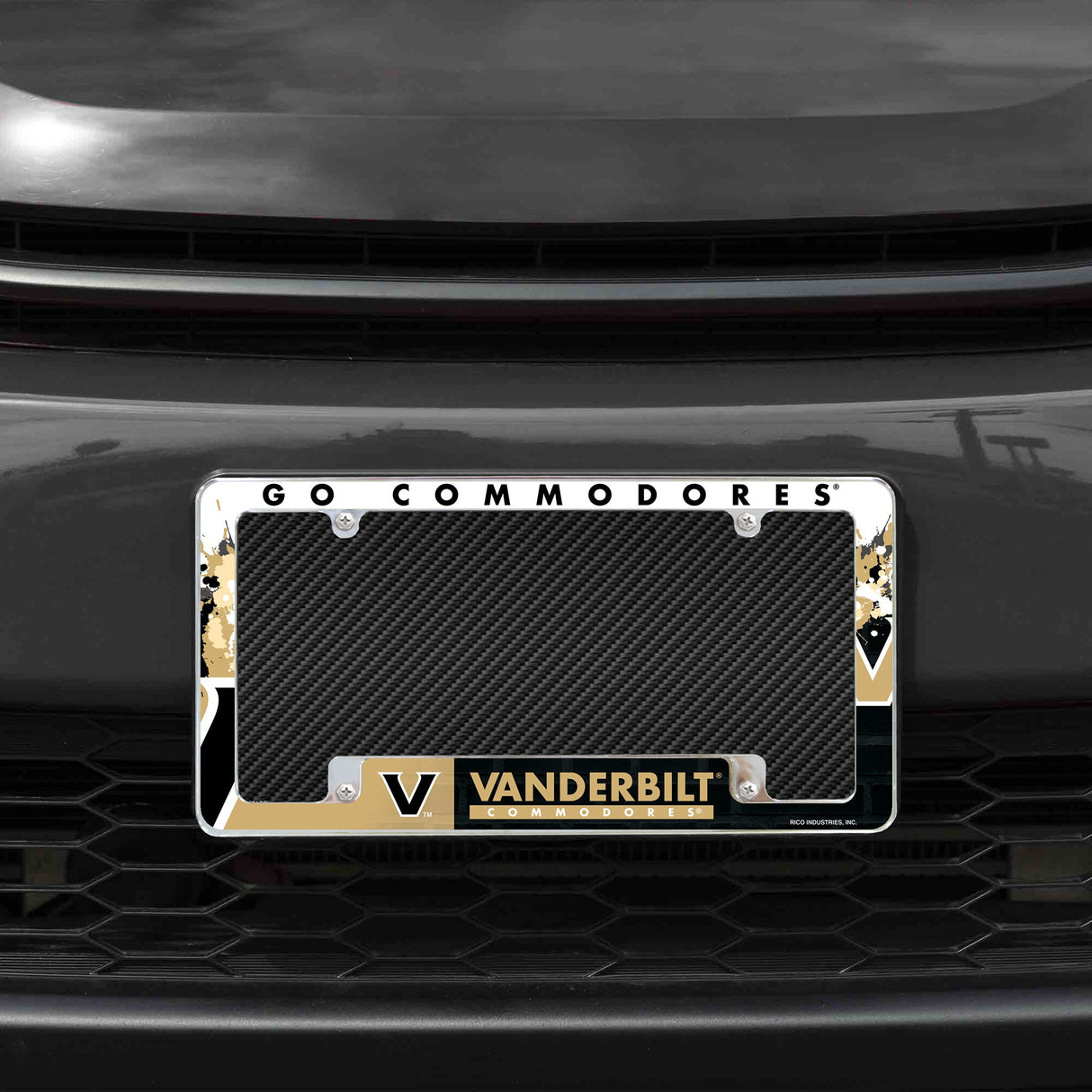 Rico Industries NCAA Vanderbilt Commodores Primary 12" x 6" Chrome License Plate Frame-1