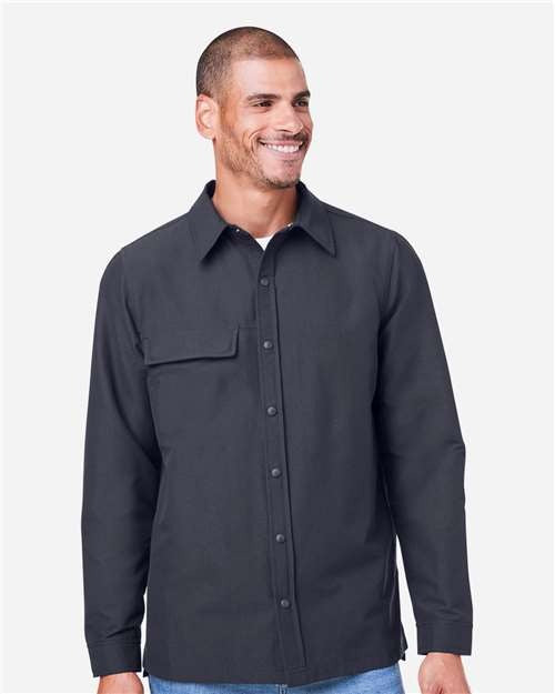 Harriton Men's Flex Twill Overshirt Jacket-3