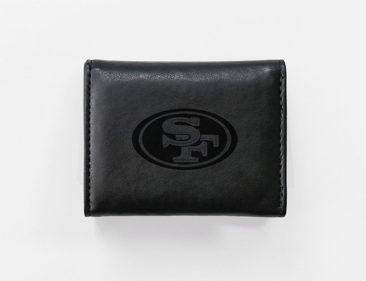 Rico Industries NFL San Francisco 49ers Laser Engraved Faux Leather Trifold Wallet-1