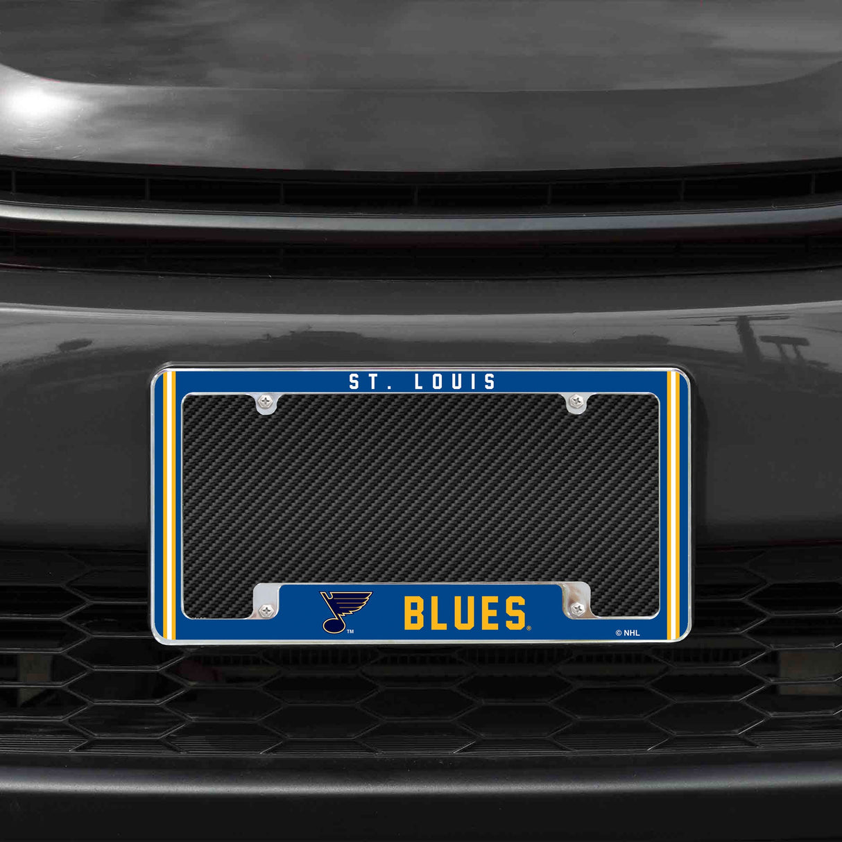 Rico Industries NHL St. Louis Blues Classic 12" x 6" Chrome License Plate Frame-1