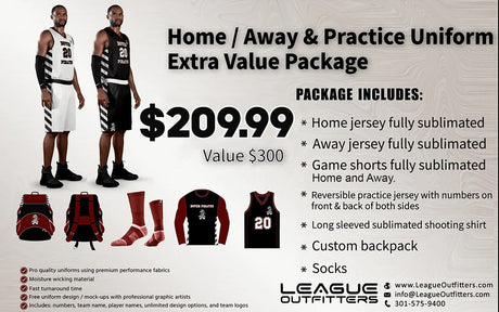 Eurostep Home & Away Extra Value Basketball Elite Uniform Package Team Basketball Uniform Package