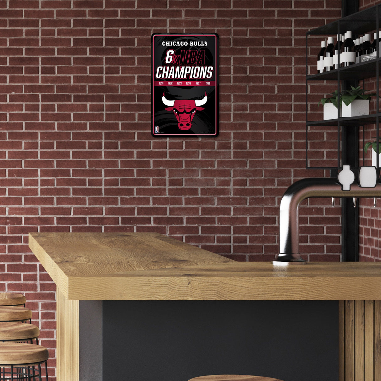 Rico Industries NBA Chicago Bulls Champ 11" x 17" Home Decor Sign-3