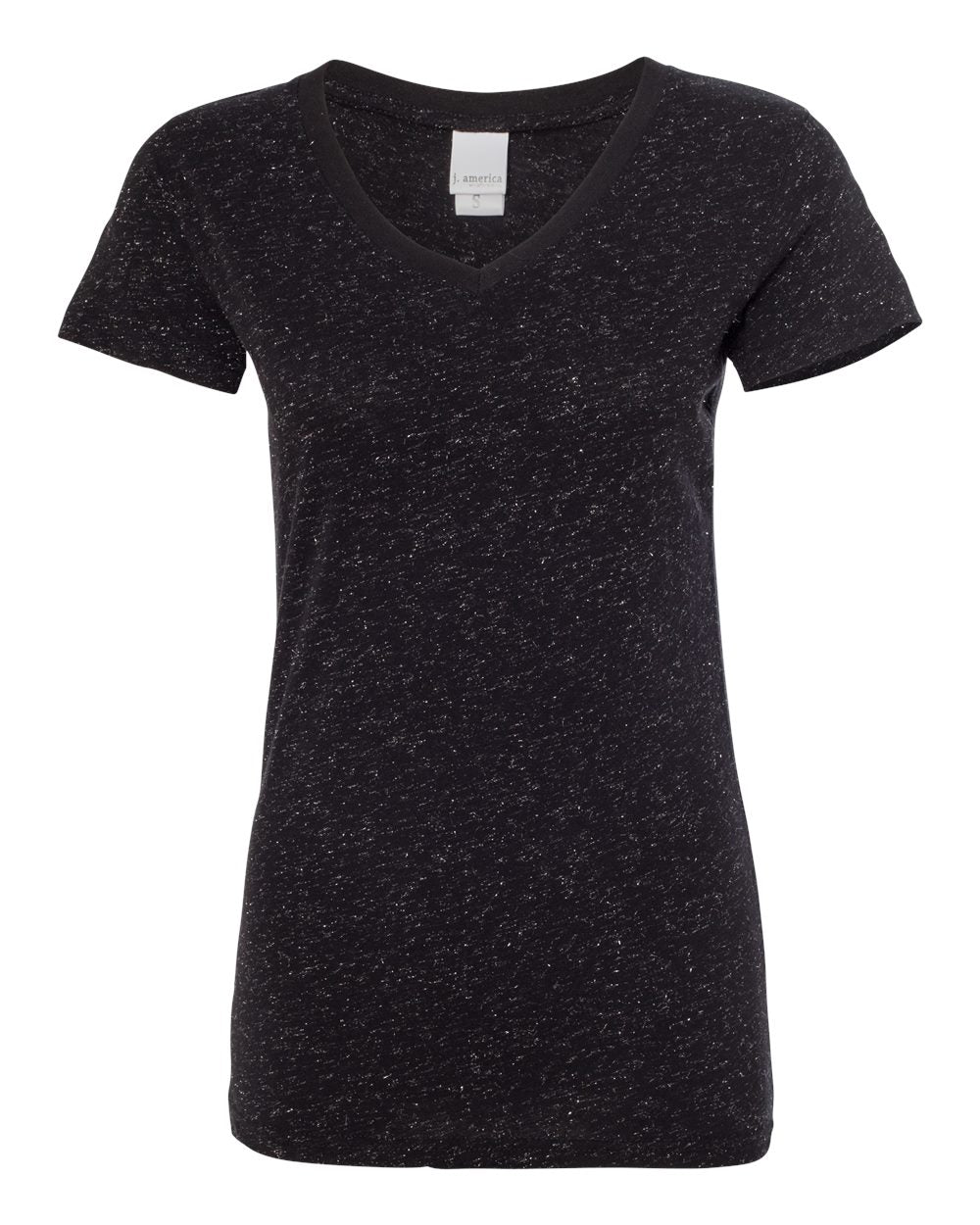 J. America Women's Glitter V-Neck Tee 8136