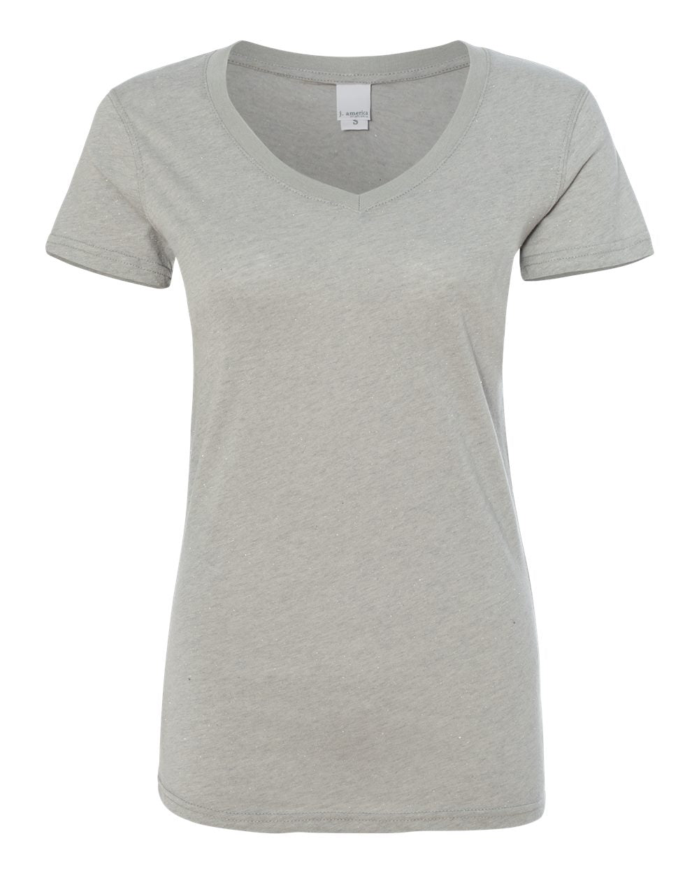 J. America Women's Glitter V-Neck Tee 8136