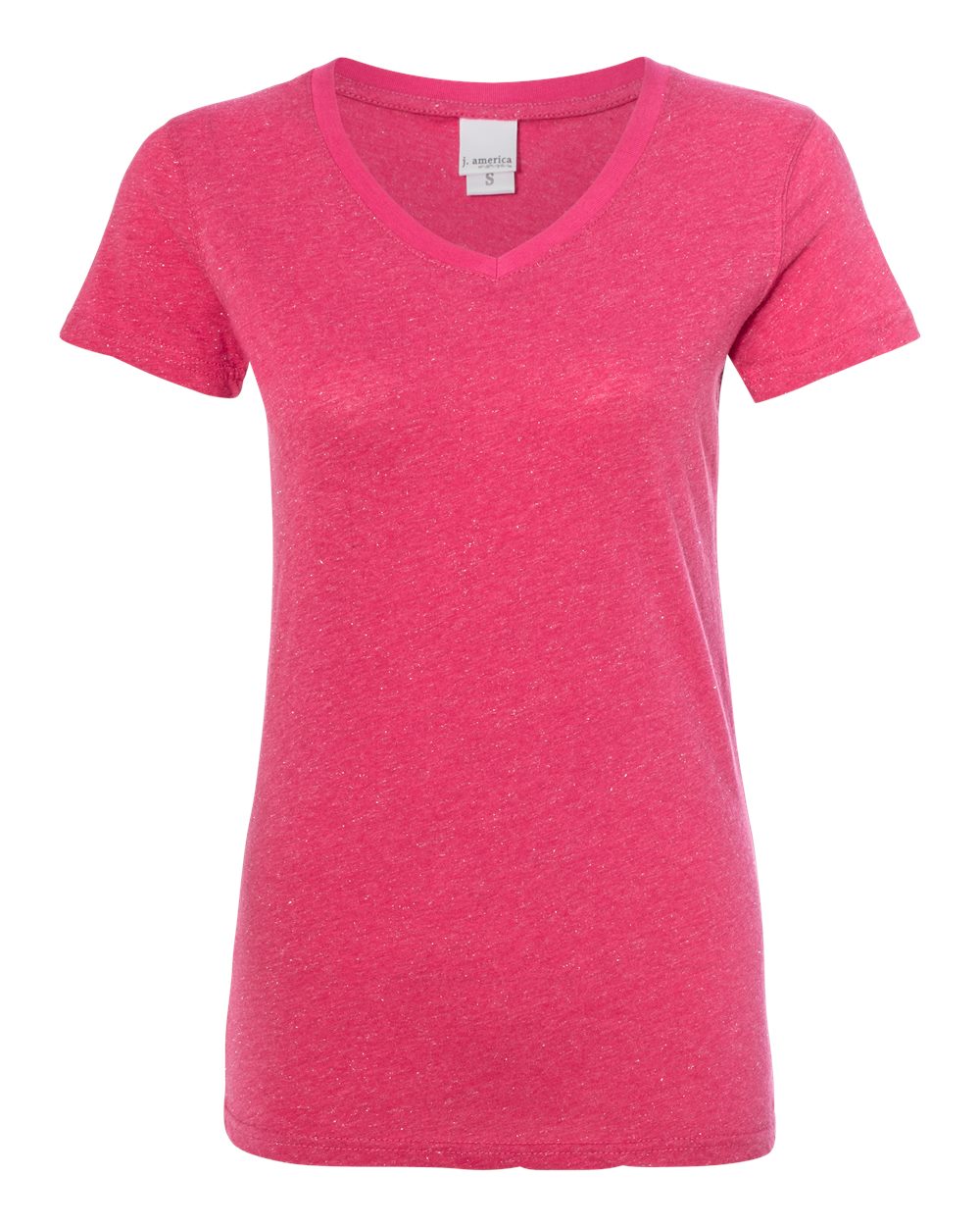 J. America Women's Glitter V-Neck Tee 8136