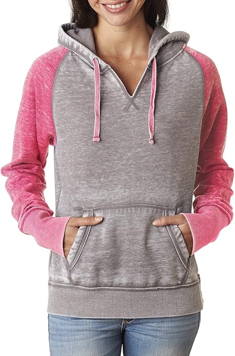 J. America Women's Zen Contrast Pullover Hoodie 8926