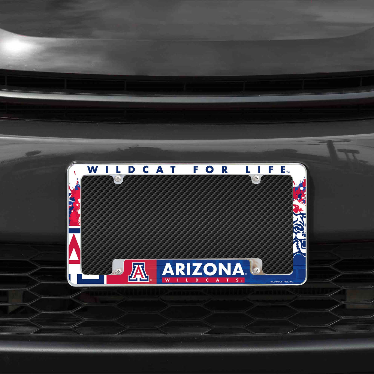 Rico Industries NCAA Arizona Wildcats Primary 12" x 6" Chrome License Plate Frame-1