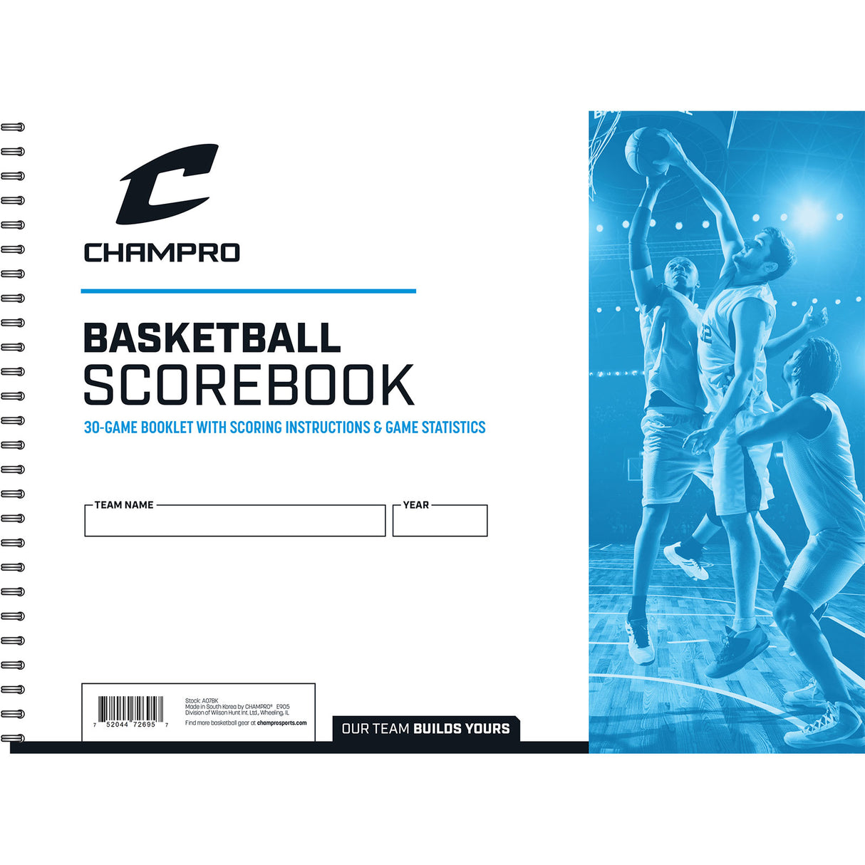 Champro Basketball 30 Game Score Book