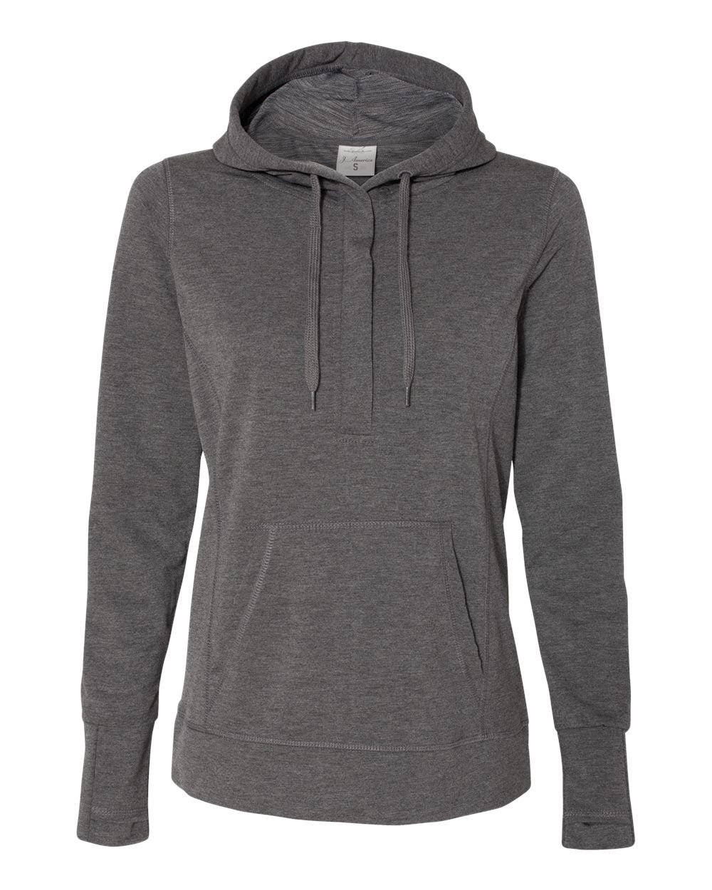 J. America Women's Omega Stretch Snap Hoodie 8431 Womens Apparel Sweatshirts & Fleece