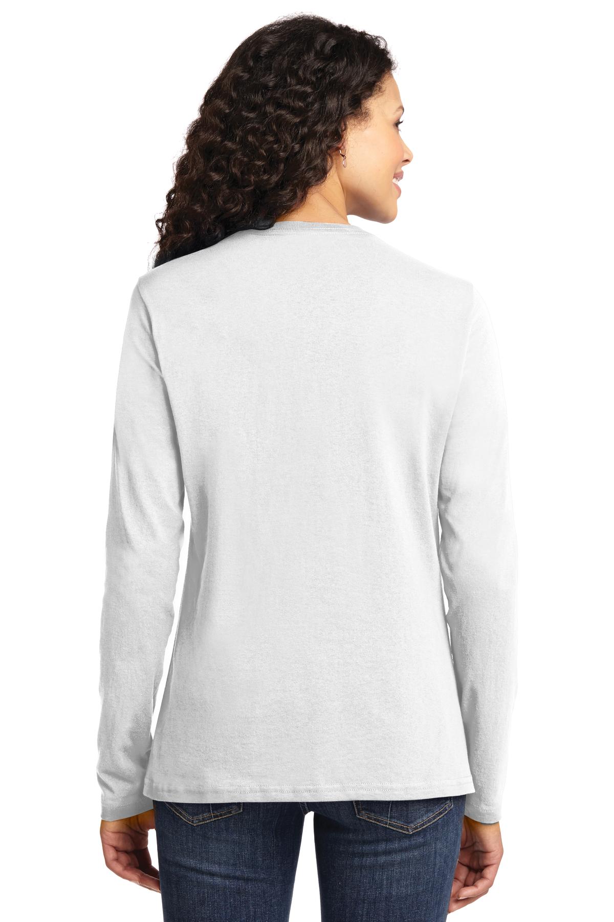 Port & Company Womens Long Sleeve Core Cotton Tee. LPC54LS Womens Apparel Shirts & Tops