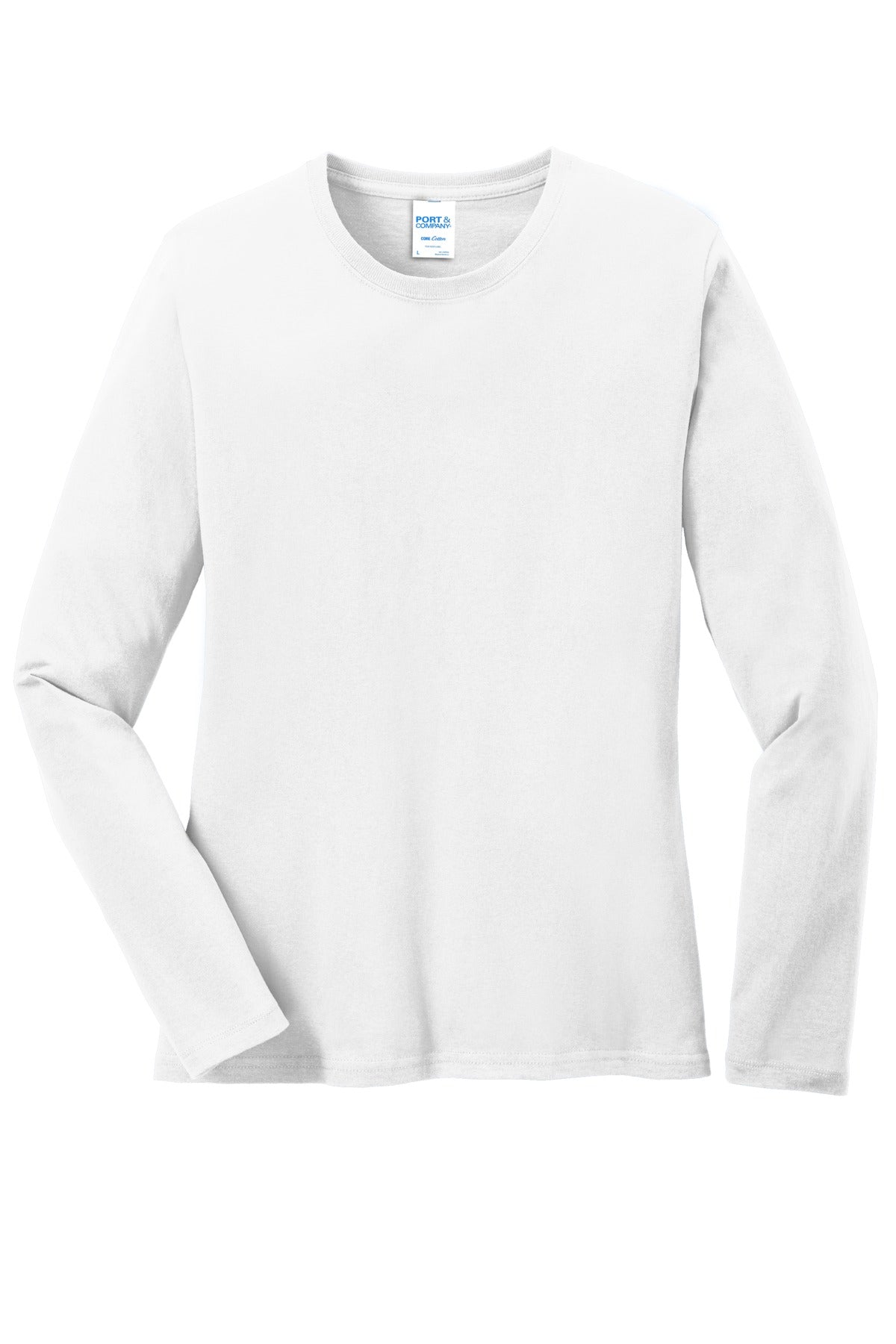 Port & Company Womens Long Sleeve Core Cotton Tee. LPC54LS Womens Apparel Shirts & Tops